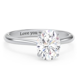 2 ct. (9x7mm) Oval Moissanite Classic Two Tone Engagement Ring