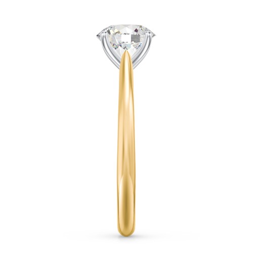 1.5 ct. (7.5mm) Moissanite Classic Two Tone Engagement Ring – 10K Yellow Gold with Moissanite