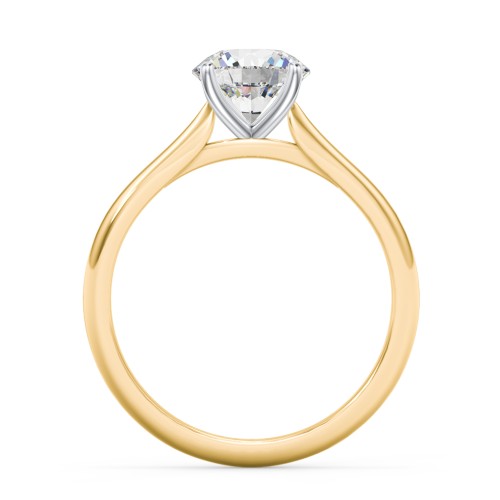 1.5 ct. (7.5mm) Moissanite Classic Two Tone Engagement Ring – 10K Yellow Gold with Moissanite