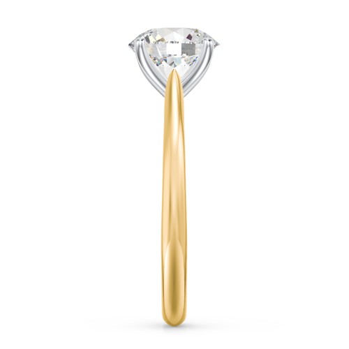 2 ct. (8mm) Moissanite Classic Two Tone Engagement Ring – 10K Yellow Gold with Moissanite