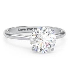 2.5 ct. (8.5mm) Moissanite Classic Two Tone Engagement Ring – 10K White Gold with Moissanite
