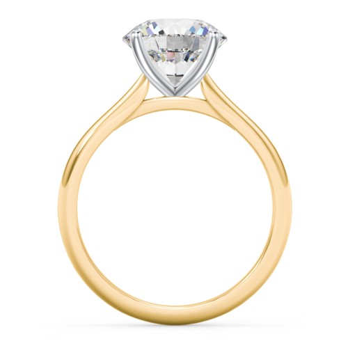 3 ct. (9mm) Moissanite Classic Two Tone Engagement Ring – 10K Yellow Gold with Moissanite