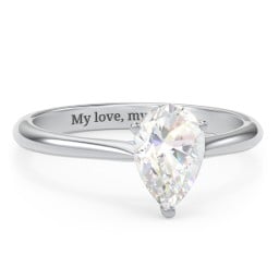 1.5 ct. (9x6mm) Pear Moissanite Classic Two Tone Engagement Ring