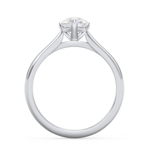 1.5 ct. (9x6mm) Pear Moissanite Classic Two Tone Engagement Ring – 10K White Gold with Moissanite