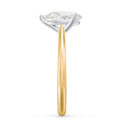 2 ct. (10x7mm) Pear Moissanite Classic Two Tone Engagement Ring – 10K Yellow Gold with Moissanite