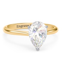 2.5 ct. (10.5x7mm) Pear Moissanite Classic Two Tone Engagement Ring