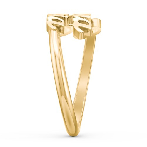 Personalised Two Name Ring – 10K Yellow Gold