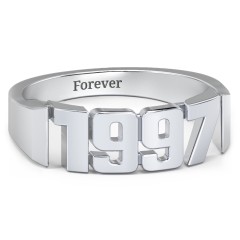 Personalised Year Ring – 18K Gold Plated Silver