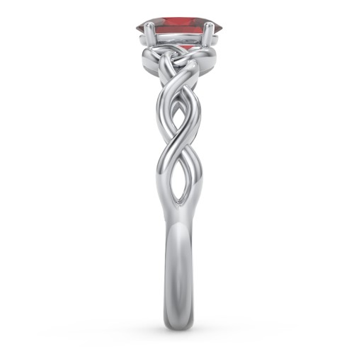 Oval Solitaire Celtic Trinity Knot Engagement Ring