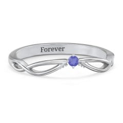 Celtic Gemstone Contour Wedding Band