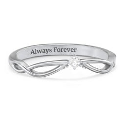 Celtic Gemstone Contour Wedding Band