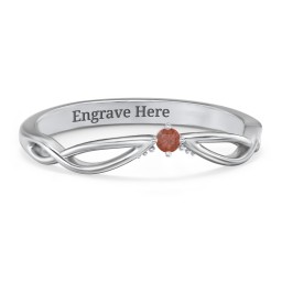 Celtic Gemstone Contour Wedding Band
