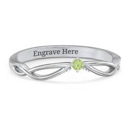 Celtic Gemstone Contour Wedding Band