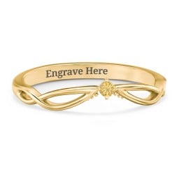 Celtic Gemstone Contour Wedding Band