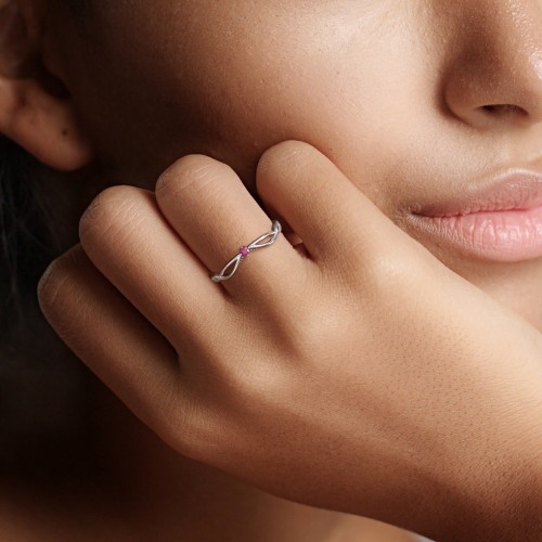 Celtic Gemstone Contour Wedding Band