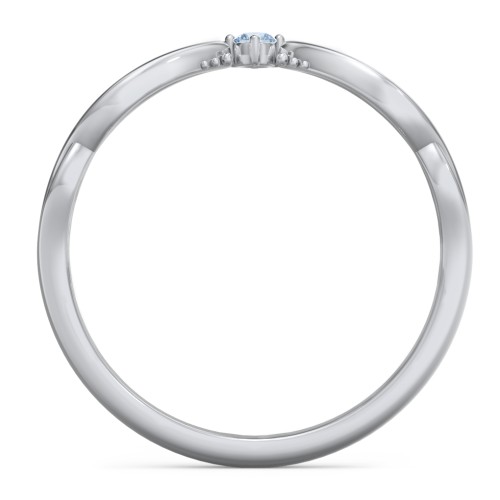 Celtic Gemstone Contour Wedding Band