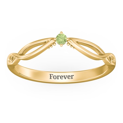 Celtic Gemstone Contour Wedding Band