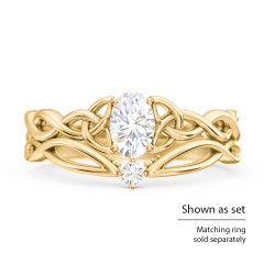 Celtic Gemstone Contour Wedding Band