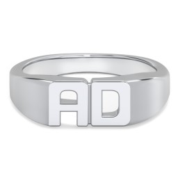 Double Initial Signet Ring