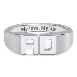 Double Initial Signet Ring