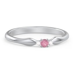 Dainty Trinity Stone Promise Ring