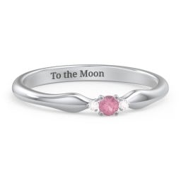 Dainty Trinity Stone Promise Ring