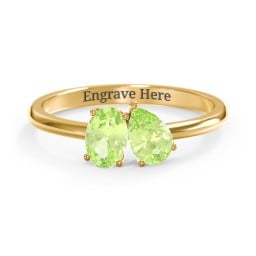 Toi et Moi Oval and Pear Gemstone Ring