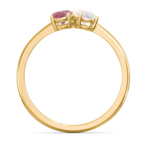 Toi et Moi Oval and Pear Gemstone Ring