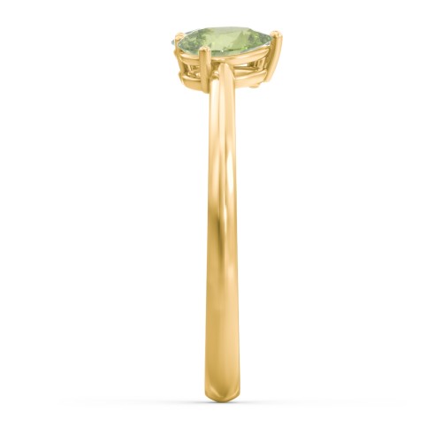 Toi et Moi Oval and Pear Gemstone Ring – 18K Gold Plated Silver with Peridot