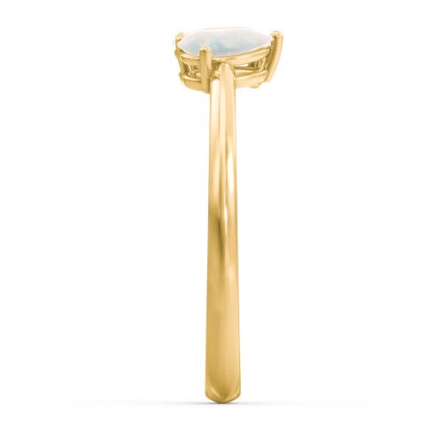 Toi et Moi Oval and Pear Gemstone Ring – 18K Gold Plated Silver with Opal