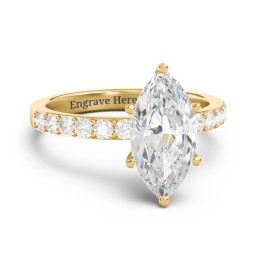 2 ct. Marquise CZ Engagement Ring with Accents