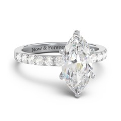 2 ct. Marquise CZ Engagement Ring with Accents – 10K White Gold with Cubic Zirconia