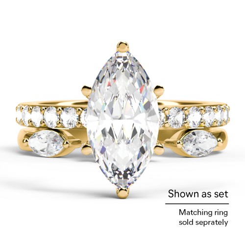 2 ct. Marquise CZ Engagement Ring with Accents – 10K White Gold with Cubic Zirconia