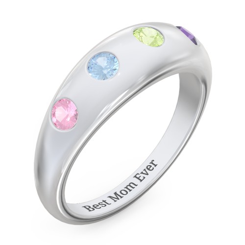 Round Stone Dome Ring