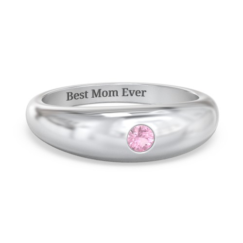 Round Stone Dome Ring