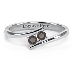 2 Birthstone Bypass Ring