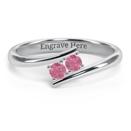 2 Birthstone Bypass Ring