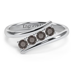4 Birthstone Bypass Ring