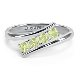 4 Birthstone Bypass Ring