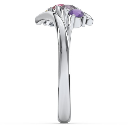 4 Birthstone Bypass Ring