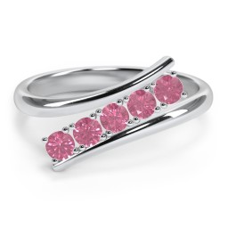 5 Birthstone Bypass Ring