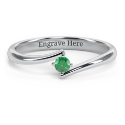Birthstone Bypass Ring