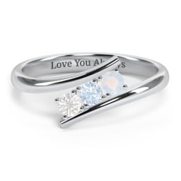 1 - 5 Birthstone Bypass Ring