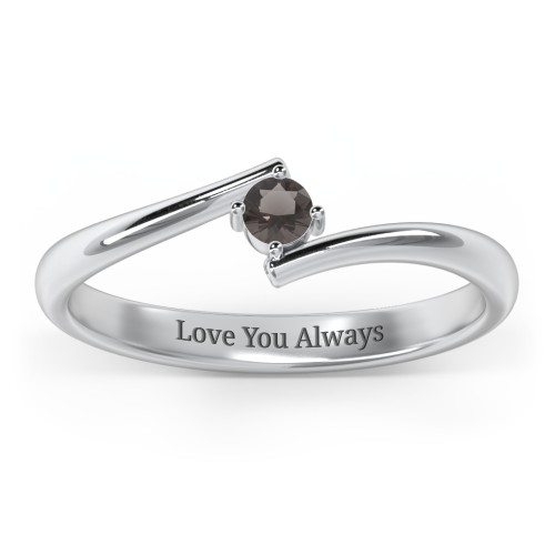 Birthstone Bypass Ring