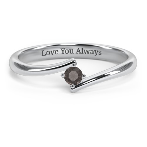 Birthstone Bypass Ring