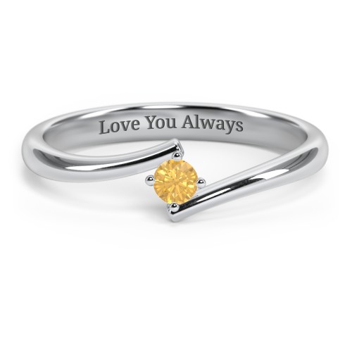 Birthstone Bypass Ring