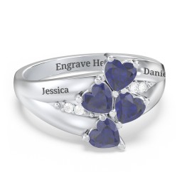 Multi-Heart Split-Band Ring