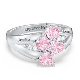 Multi-Heart Split-Band Ring