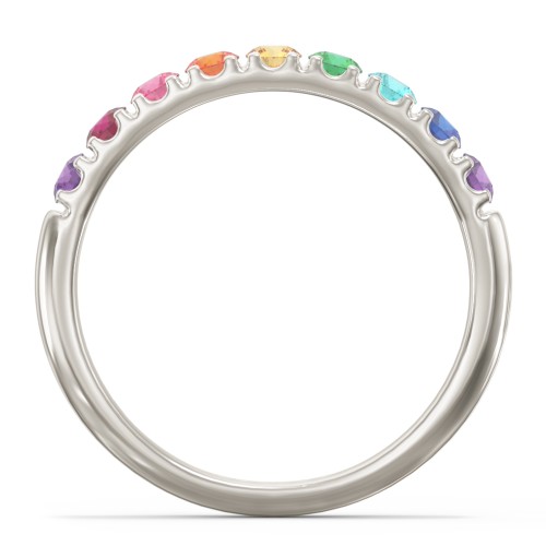 Rainbow Stackable Ring - 2.5mm – 10K White Gold with Topaz - Rainbow