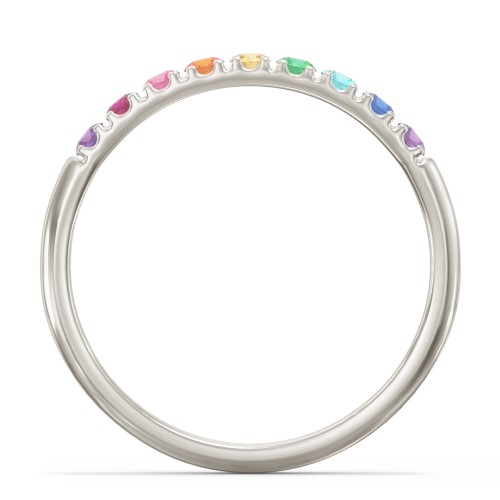 Rainbow Stackable Ring - 2mm – 10K White Gold with Topaz - Rainbow